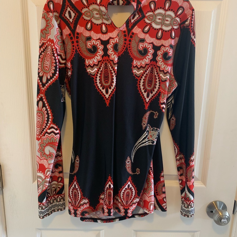 Womens multi color tunic blouse - Picture 3 of 3
